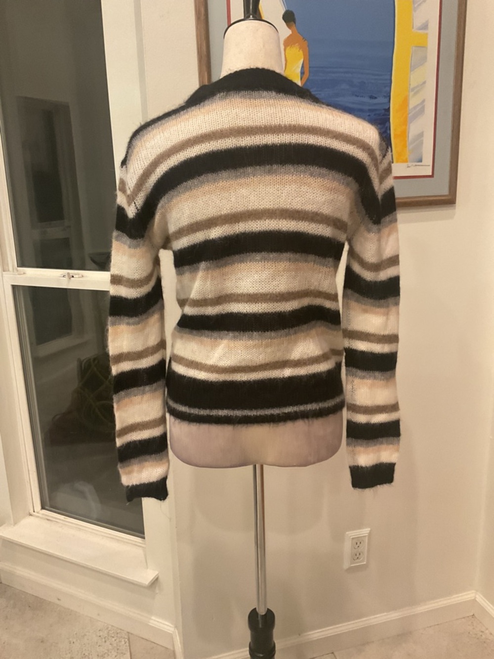 One Grey Day Alpaca/Merino Wool Striped Sweater - Picture 5 of 10